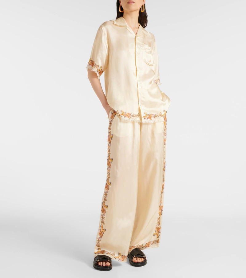 Marni Printed satin straight pants outlook