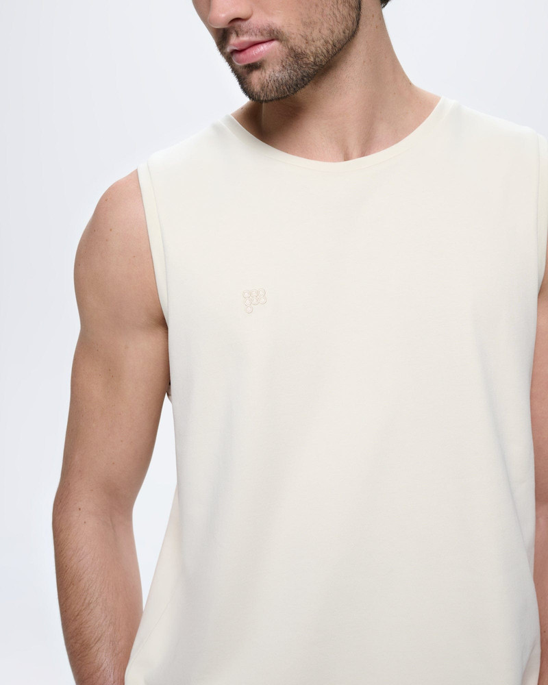 Mens Sleeveless T-Shirt - Bone White 4