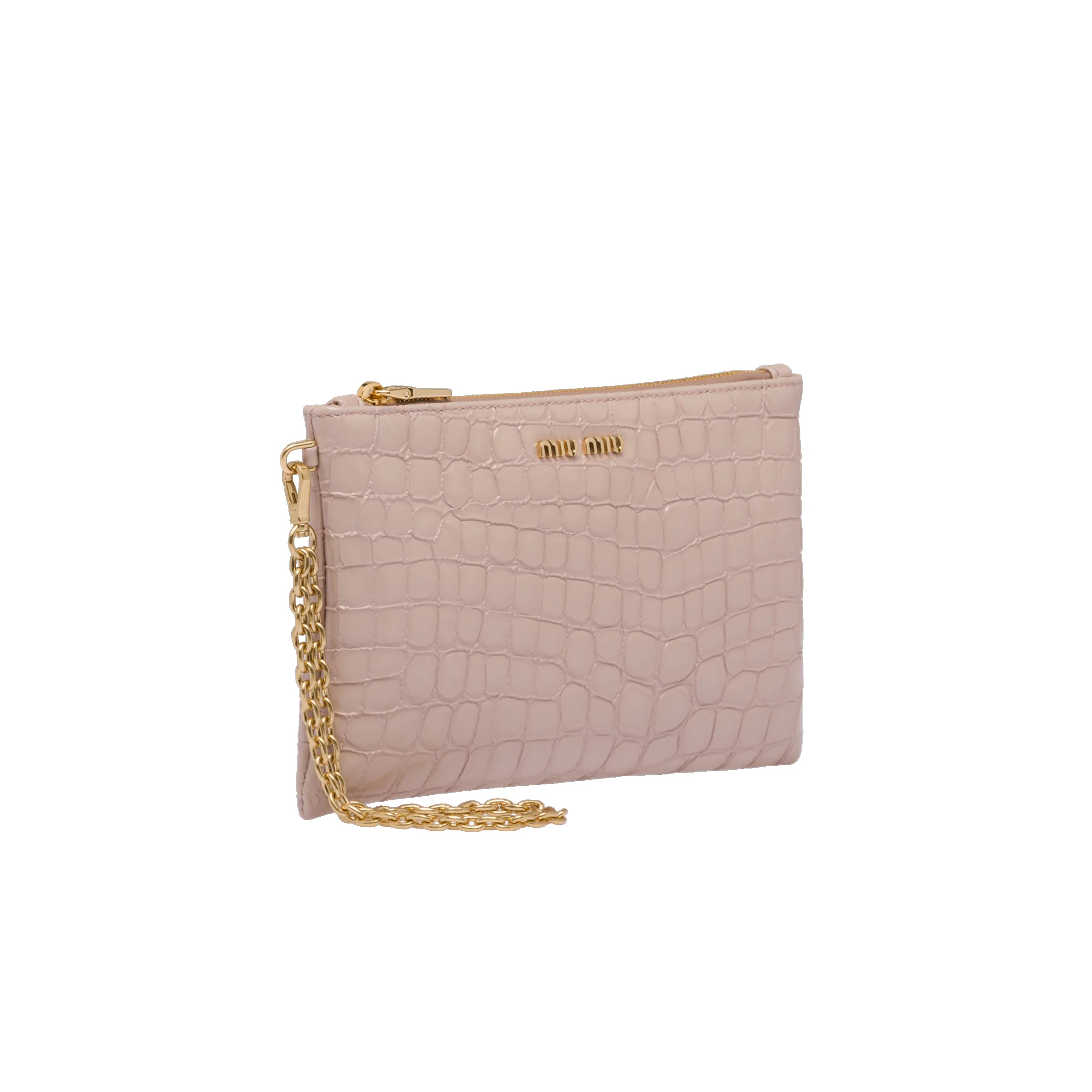 Croco-print leather pouch - 3