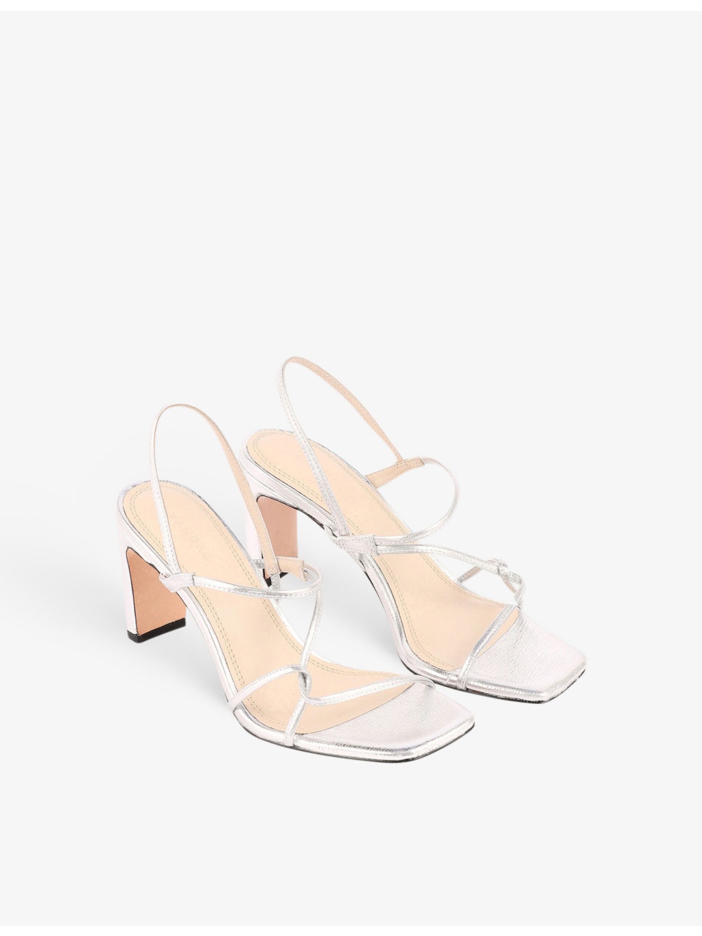 Faye metallic leather heeled sandals - 2