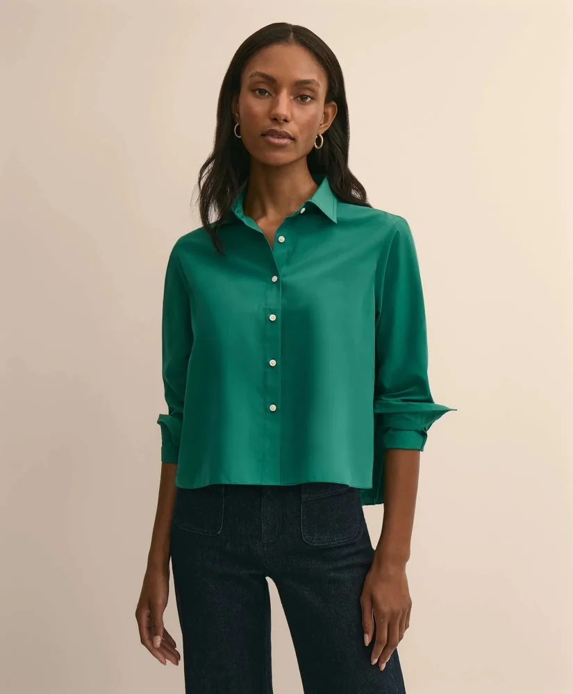 The Cropped Back-Pleat Shirt - 1