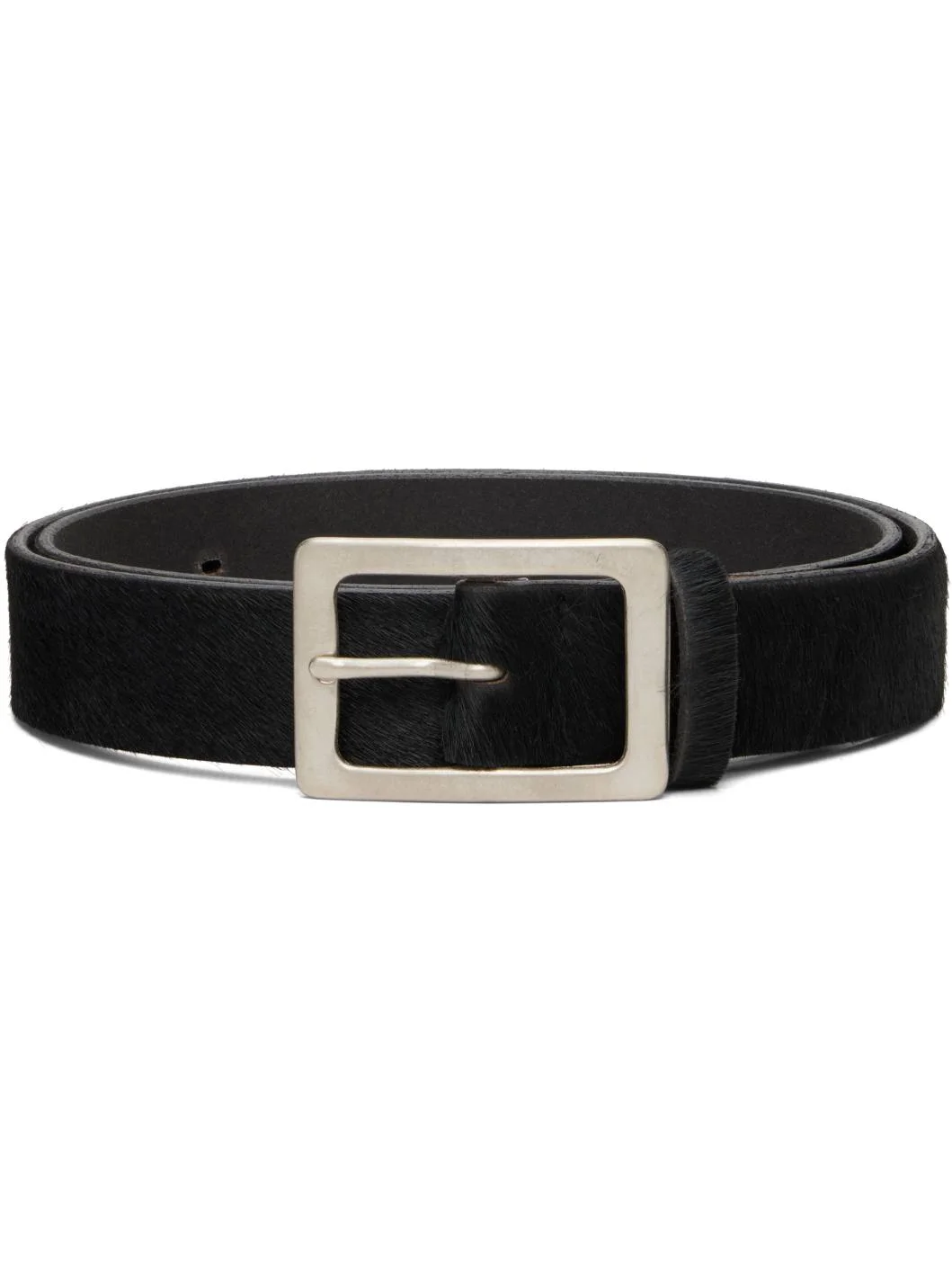 Black Hair-On Leather Belt - 1