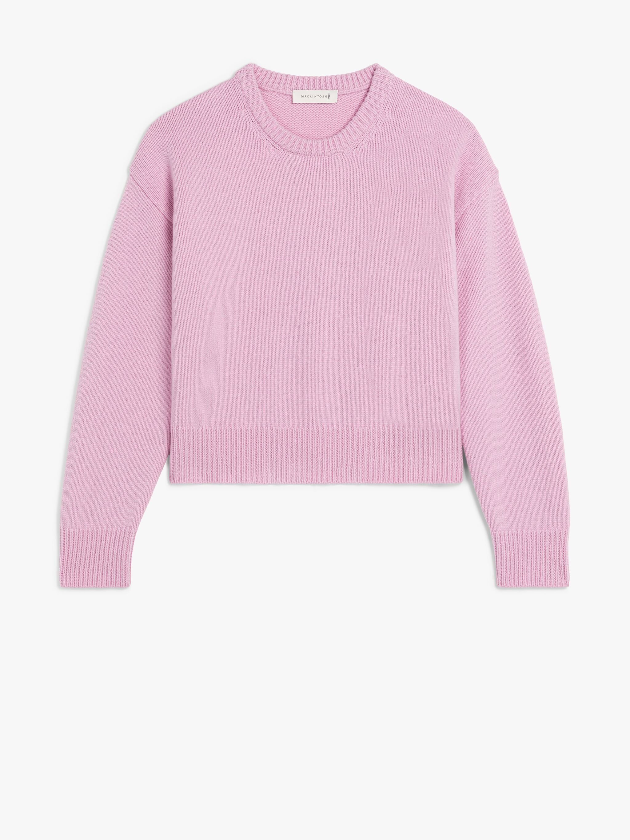 KAYLEIGH PINK WOOL CREWNECK SWEATER - 1