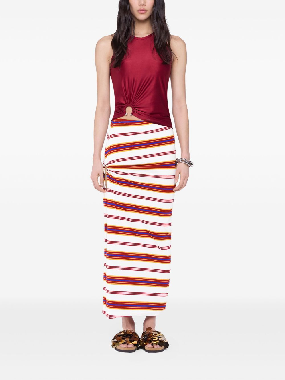 striped draped skirt - 2