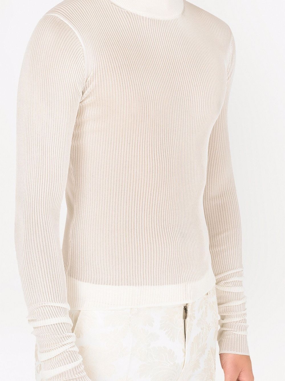 ribbed long-sleeve knit top - 5