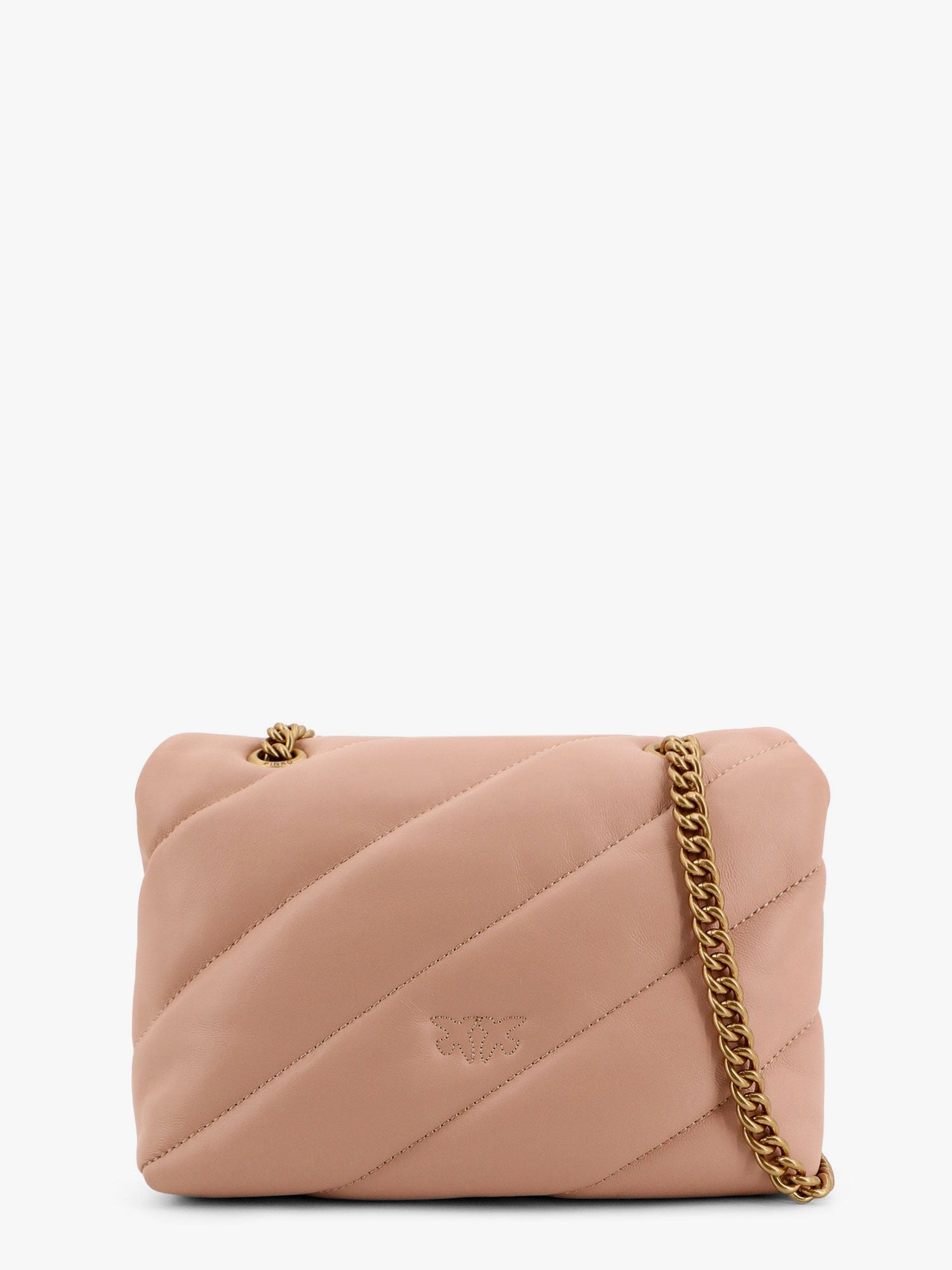 Pinko Matelassã© Leather Shoulder Bag With Iconic Love Birds Buckle - 2