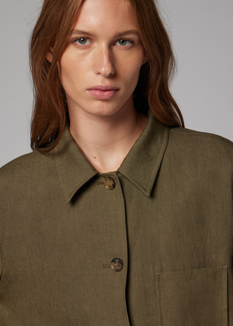 Women's Khaki Linen Jacket 6