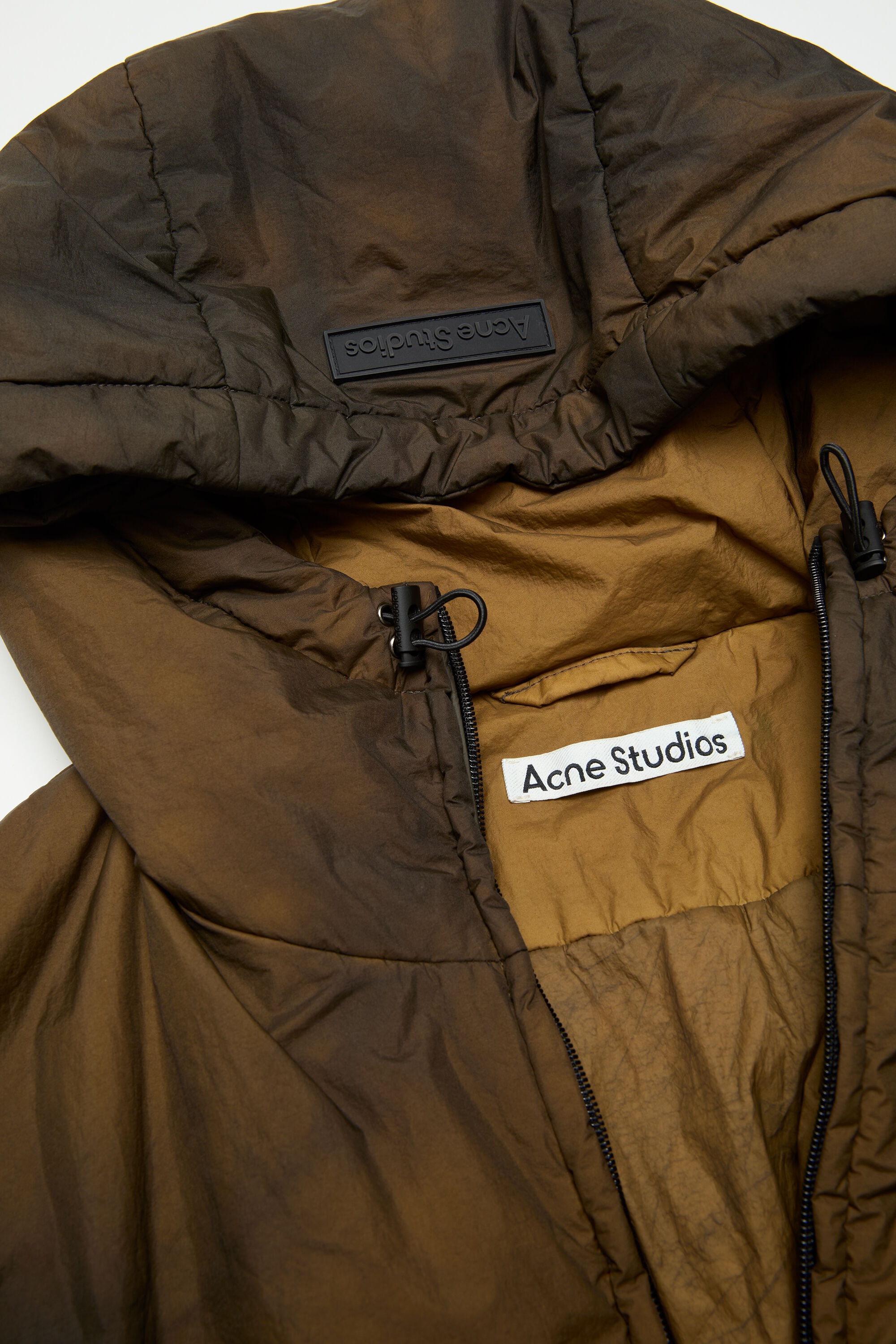 Hooded puffer jacket - Beige/black - 7
