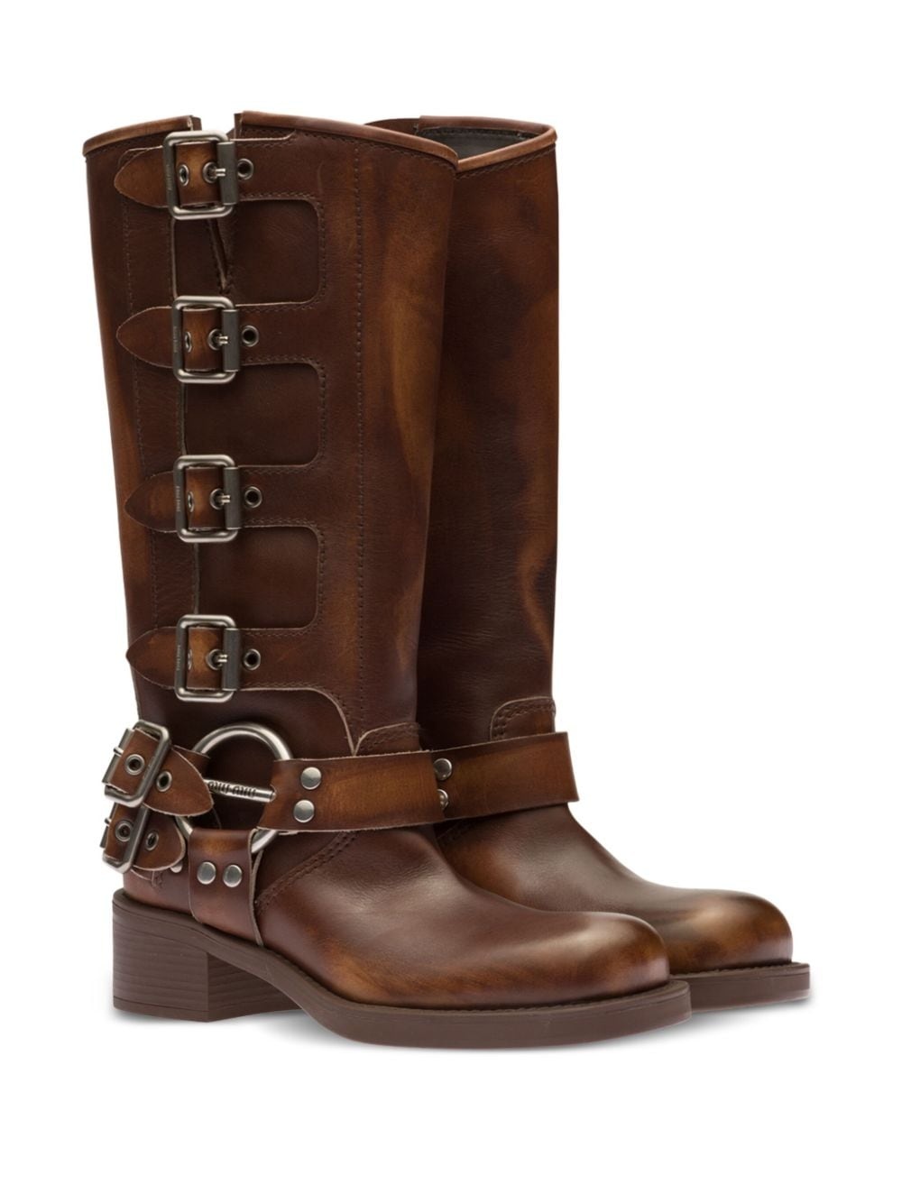 buckle-detail leather boots - 2