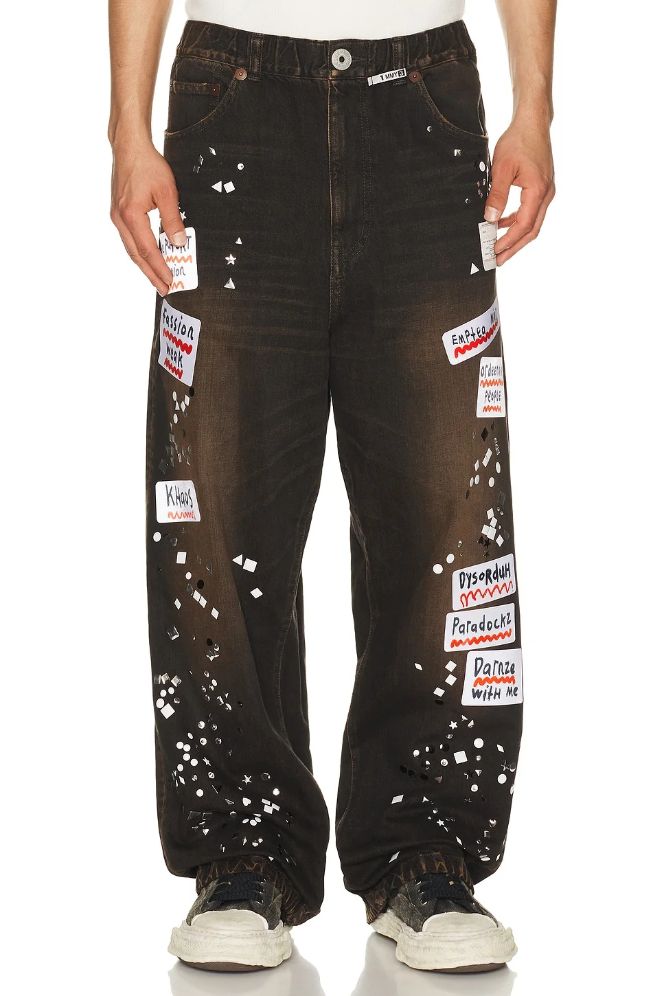 Denim Jeans With Sticker - 1