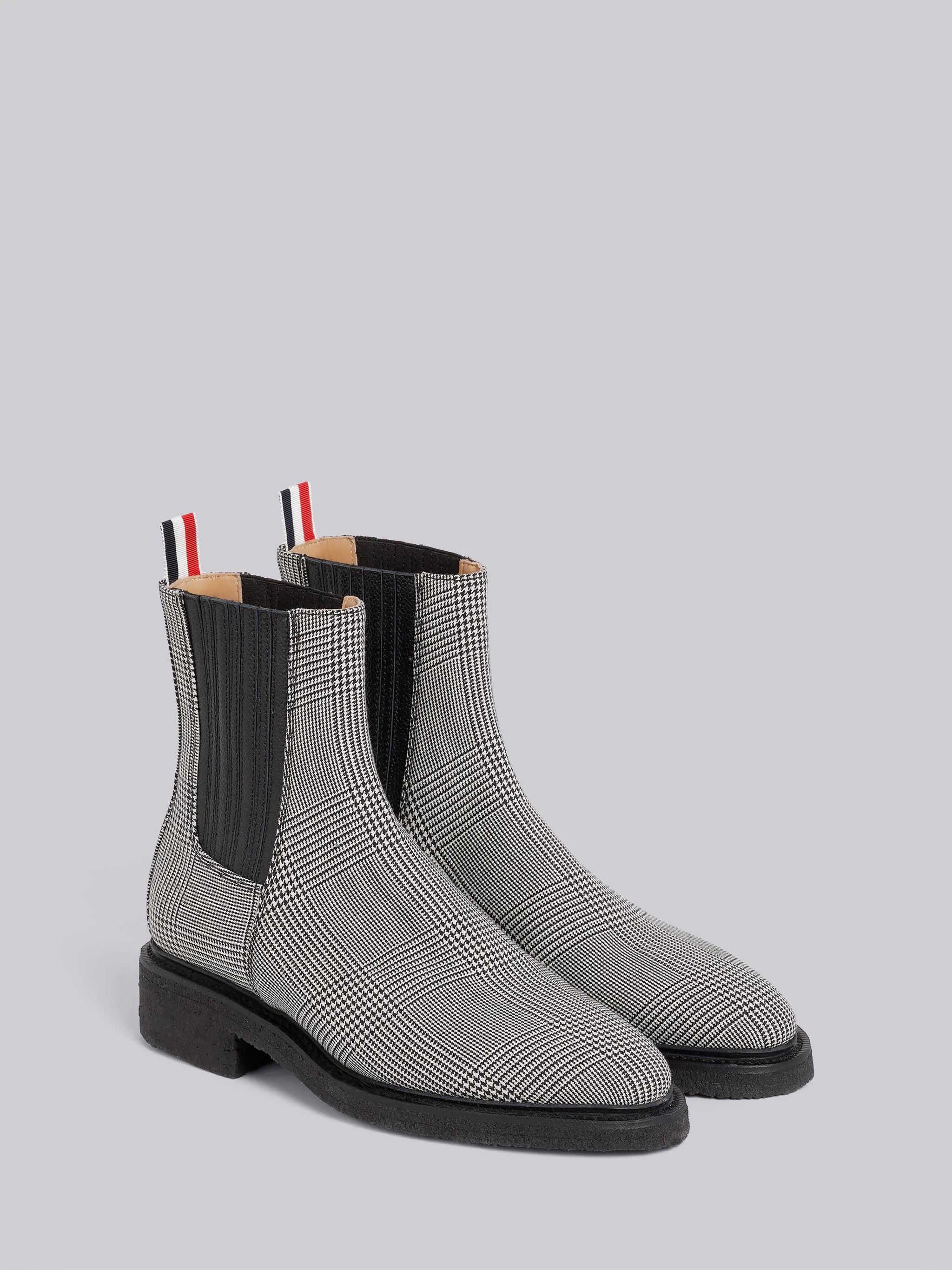 Black and White Prince of Wales Crepe Sole Chelsea Boot - 3