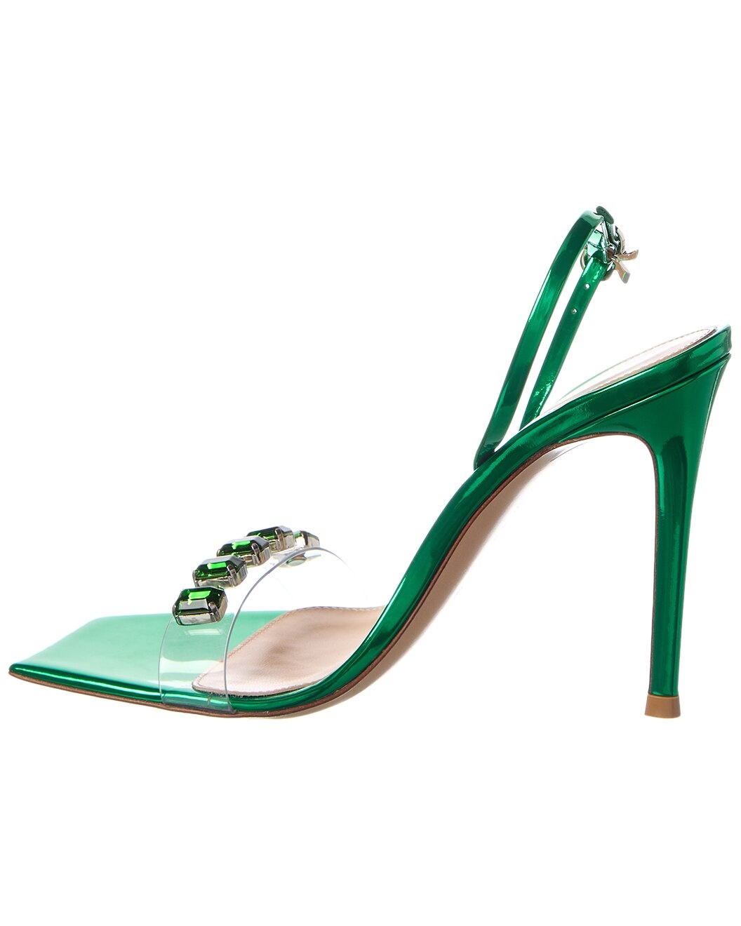Gianvito Rossi Ribbon Candy Leather & Vinyl Slingback Sandal - 2