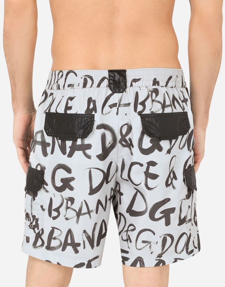 Mid-length swim trunks with Dolce&Gabbana print - 5