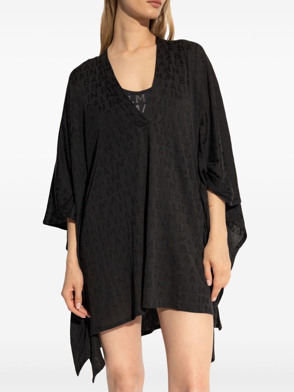 logo-jacquard beach minidress - 3