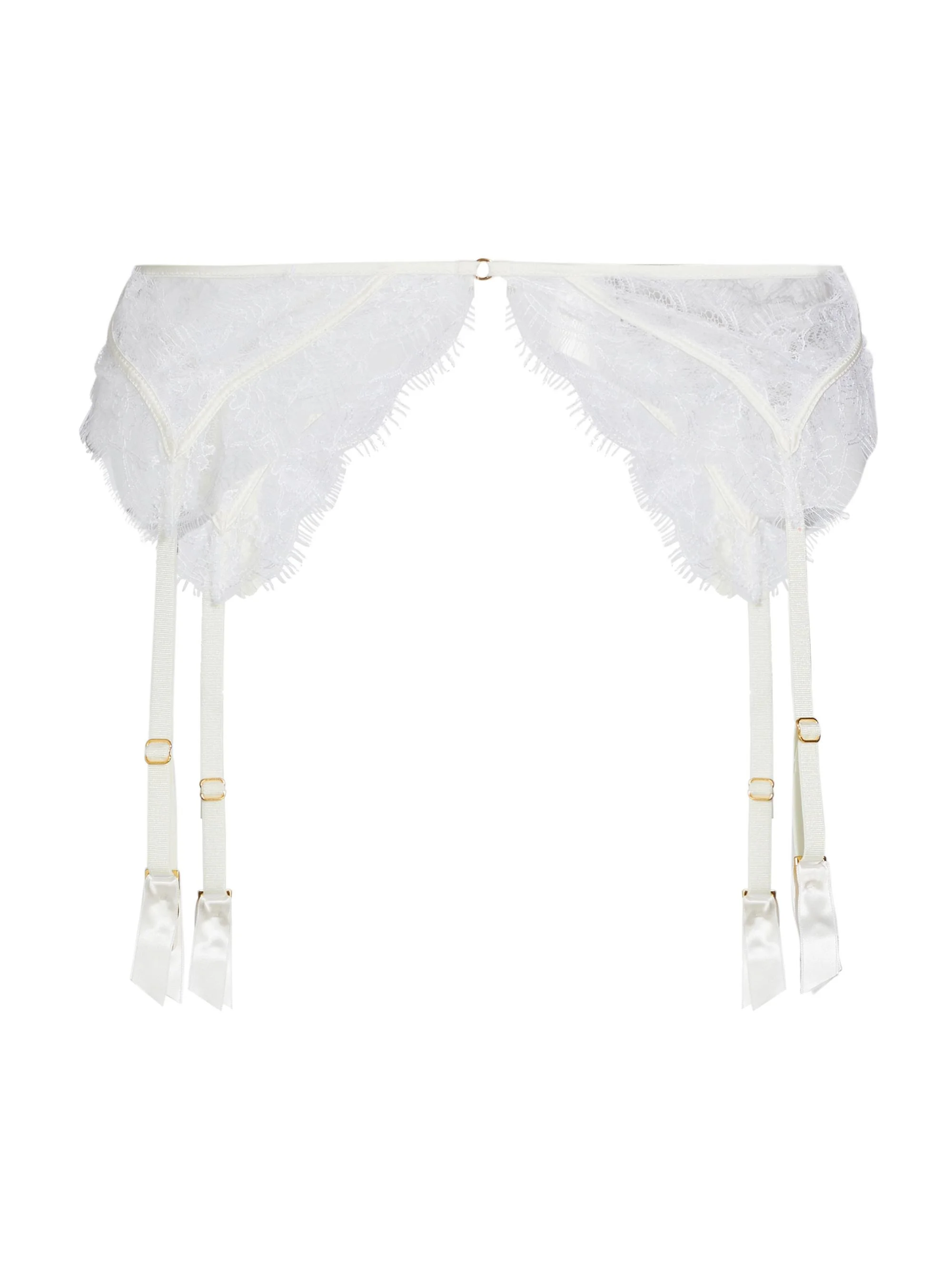 Women's Lace Inset Garter Belt - Ivory - 1
