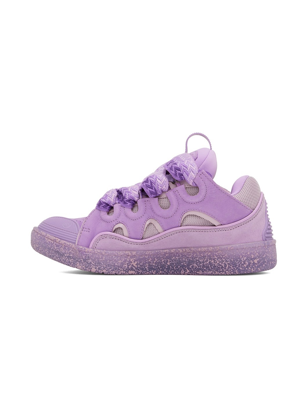 Purple Leather Curb Sneakers - 3