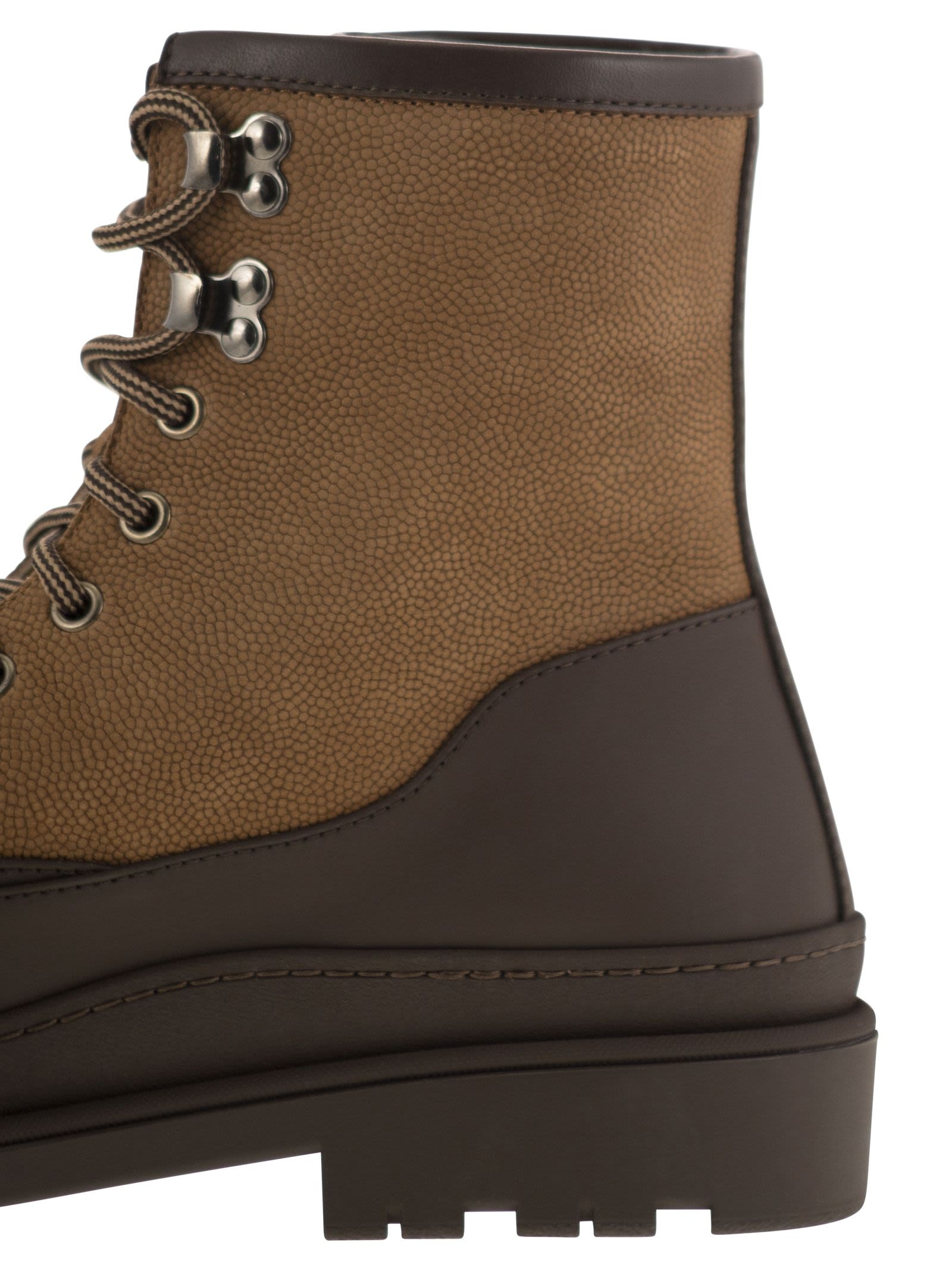 Brunello Cucinelli Men Duck Boot In Suede And Rubberised Calf Leather - 7
