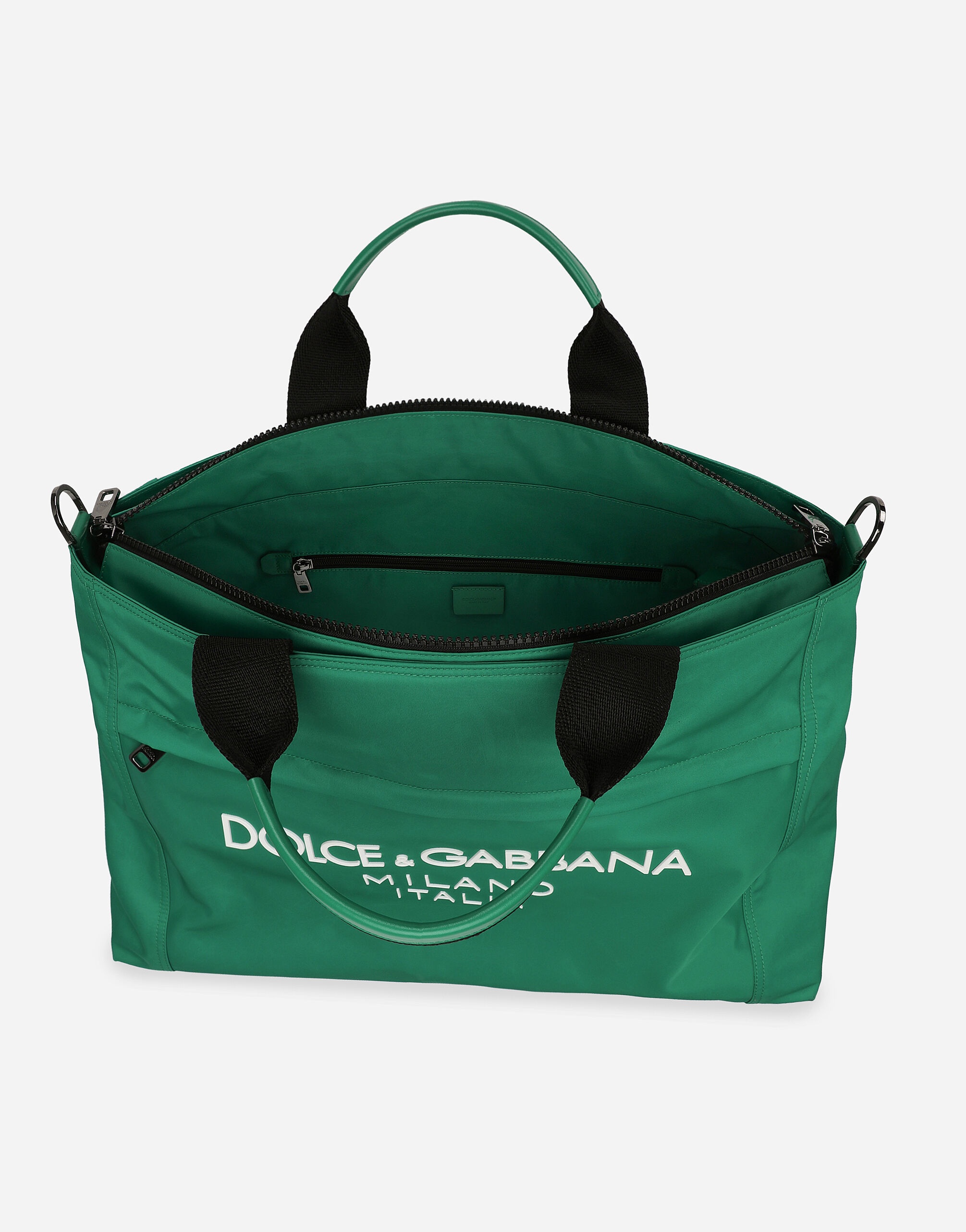 Nylon holdall with rubberized logo - 5