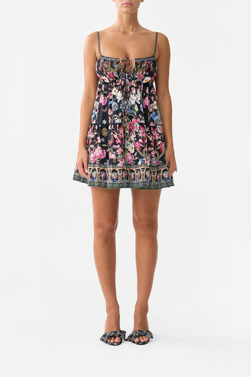 CAMILLA GATHERED BUST TIERED MINI DRESS outlook