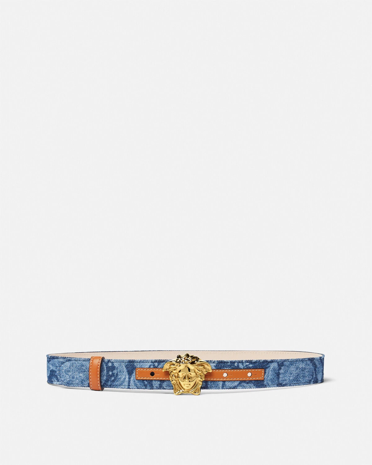 La Medusa Barocco Denim Belt 3 cm - 1