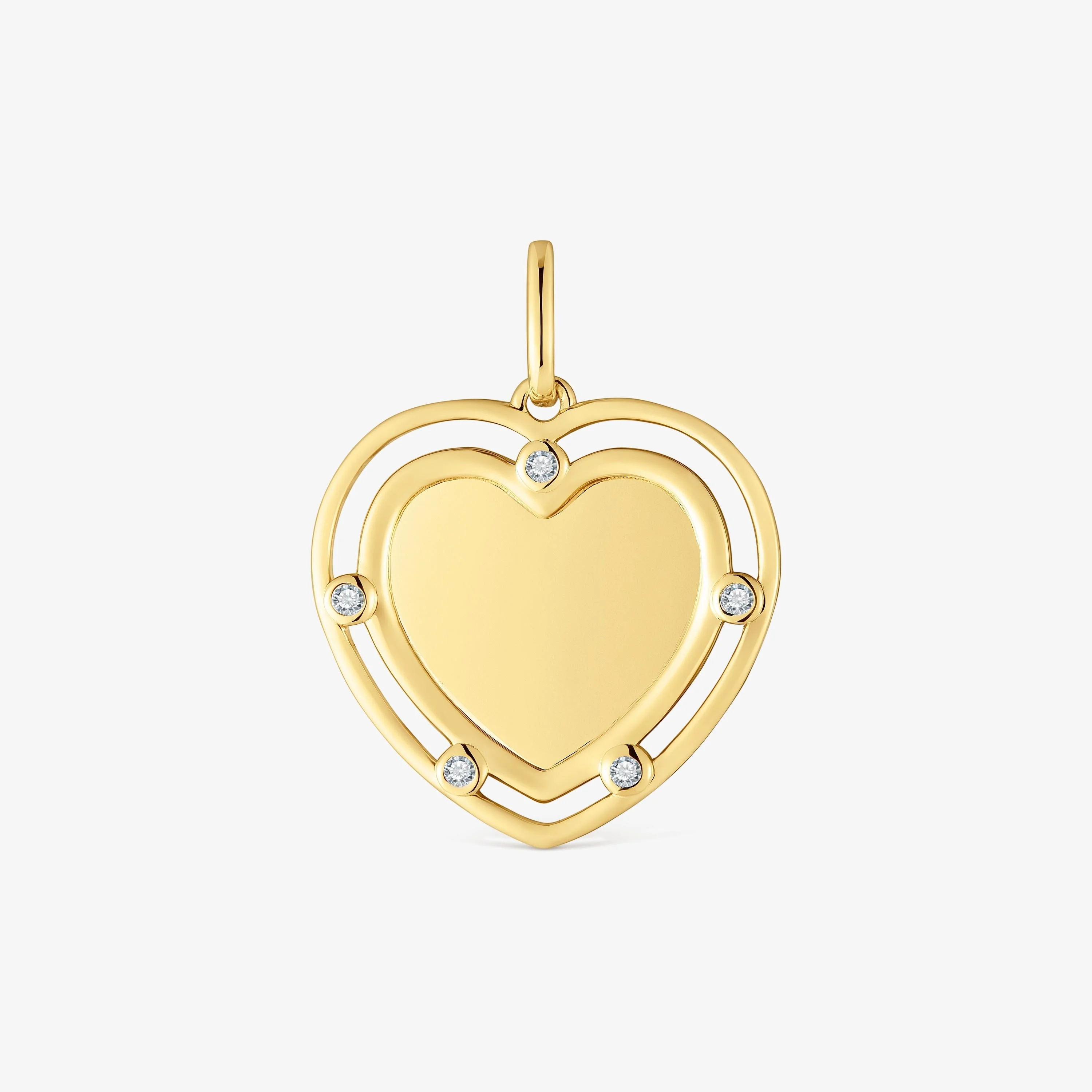 18K gold vermeil heart Pendant with topazes Medallions - 1