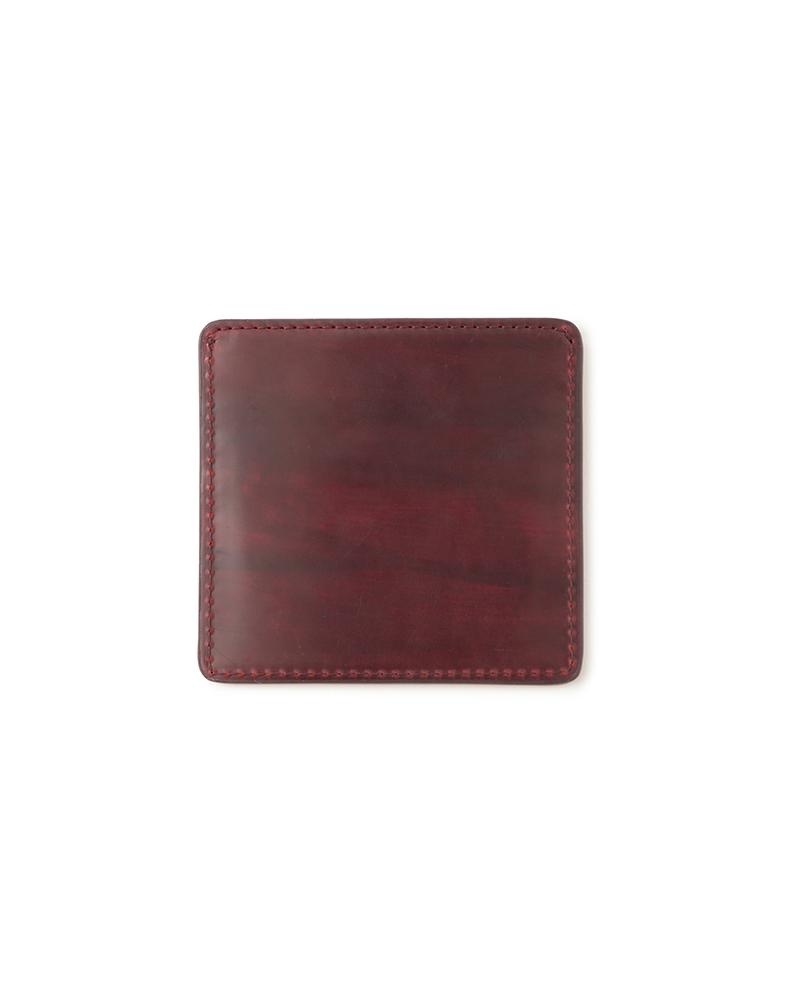 LEATHER CARD CASE (CORDOVAN) BURGUNDY - 2
