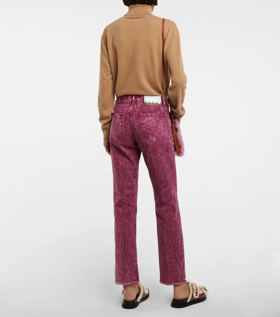 Mid-rise straight cropped jeans - 3