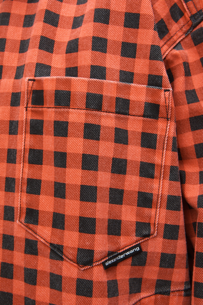 OVERSIZED SHIRT JACKET IN GINGHAM DENIM 4