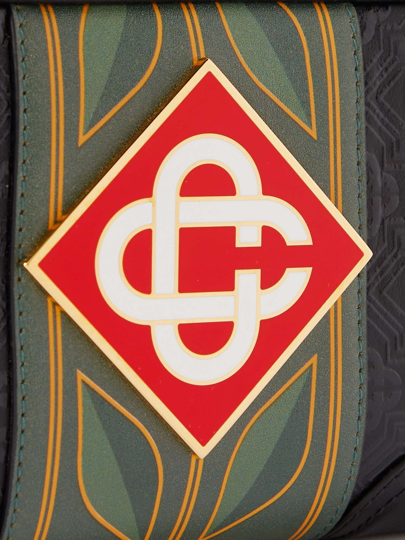 Logo-Embossed Leather Messenger Bag 5