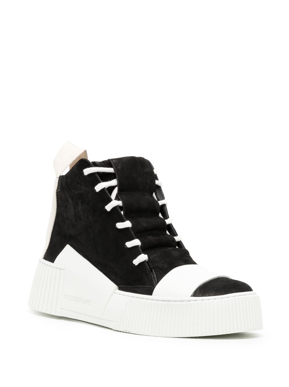 hi-top leather sneakers - 2