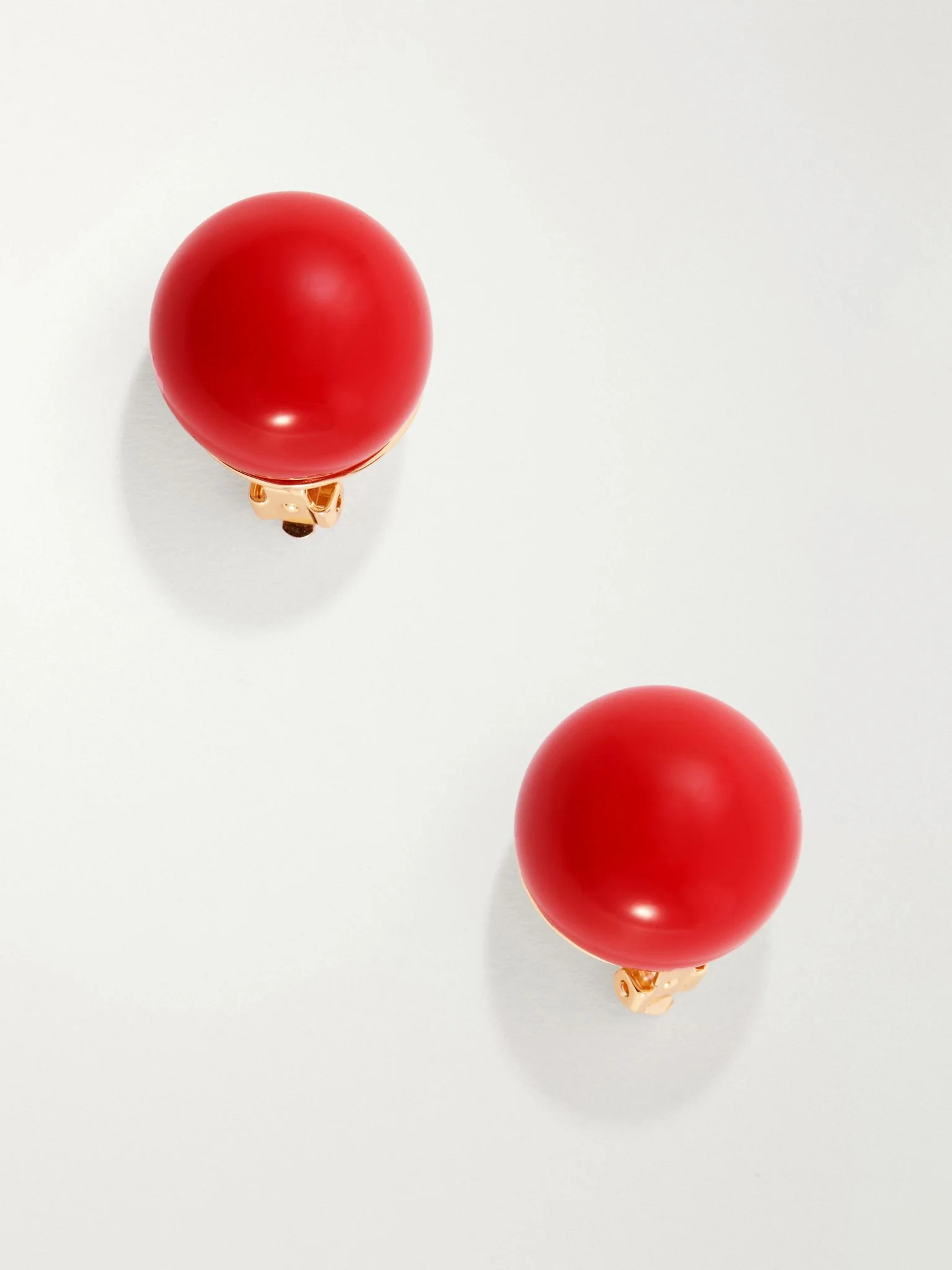 Resin and gold-tone earrings Red - 1