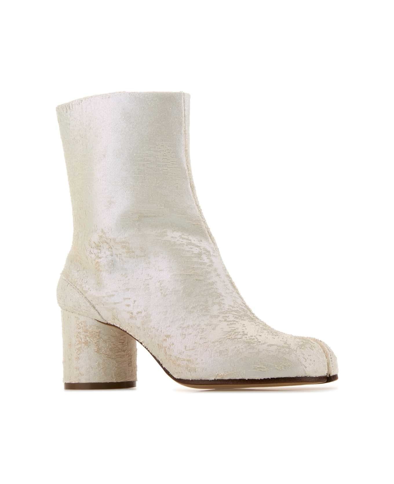 White Leather Tabi Ankle Boots - 2