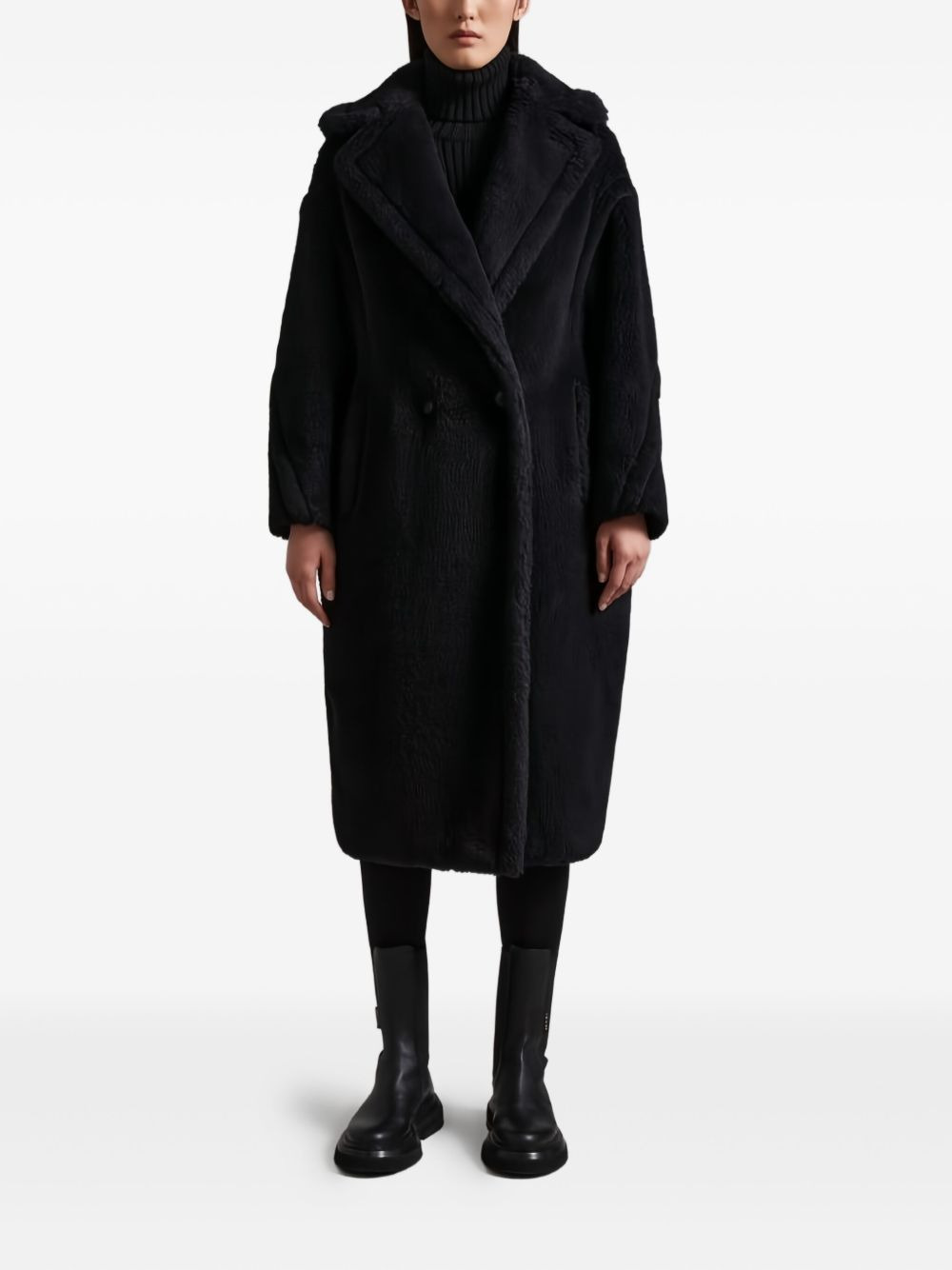 flecce collar coat - 2