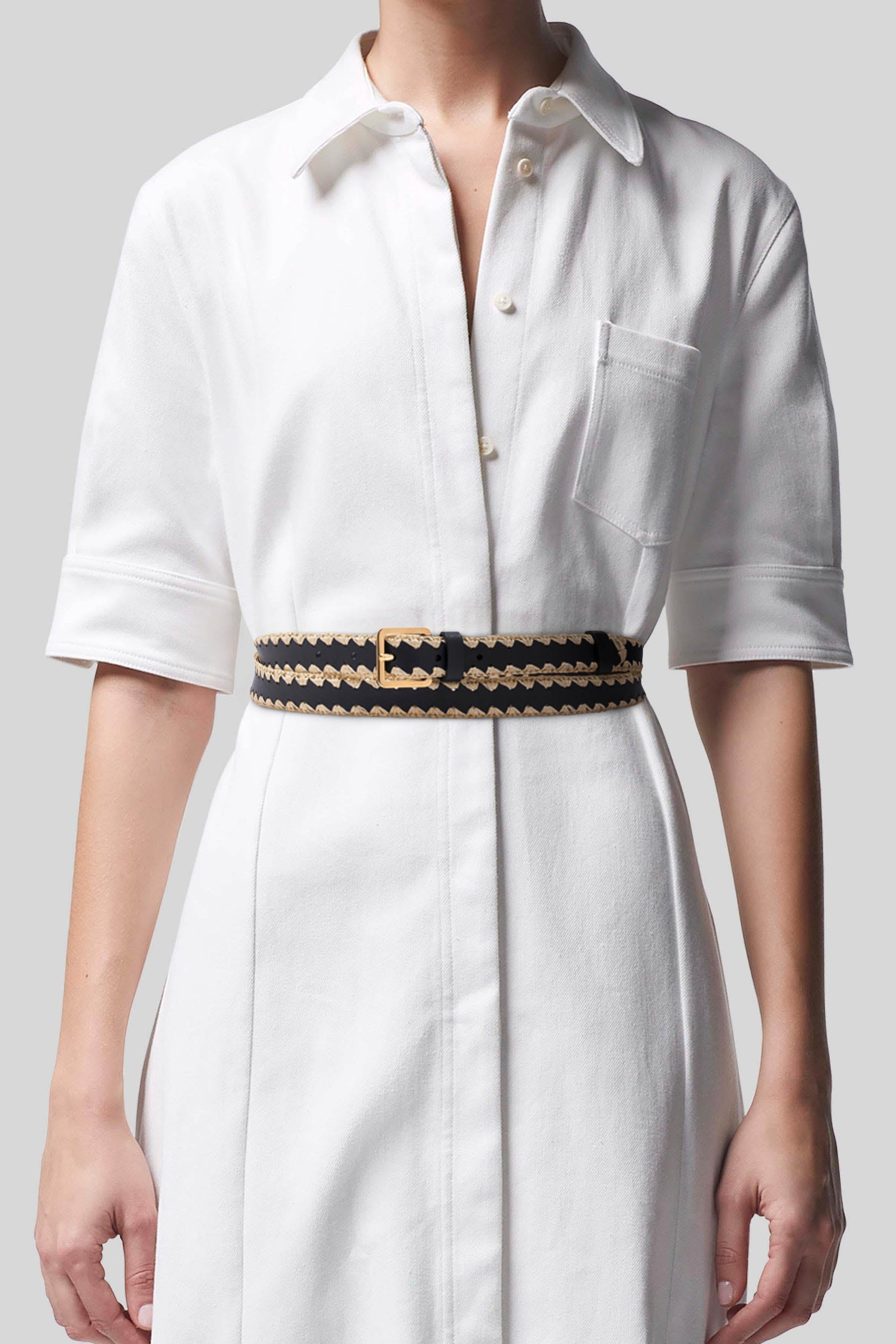 'DOUBLE' RAFFIA BELT - 2