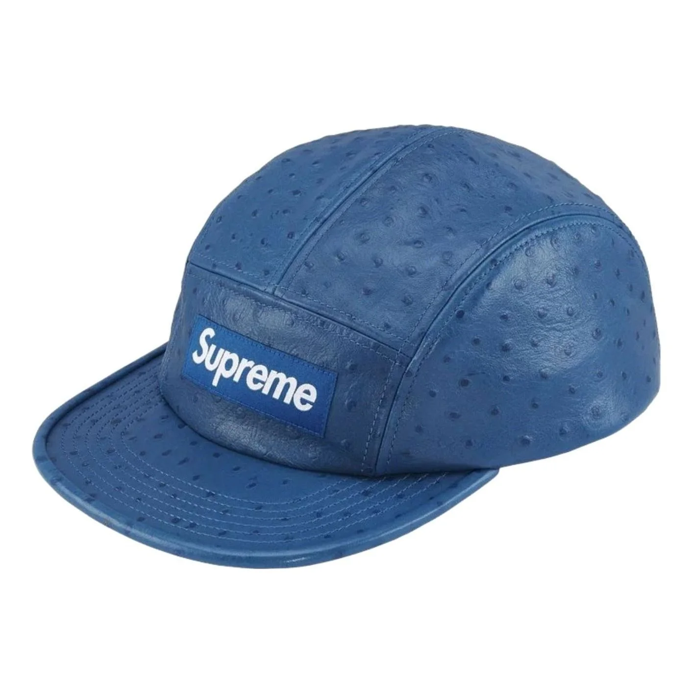 Supreme SS26 Ostrich Embossed Leather GORE-TEX Camp Cap 'Blue' SUP-SS26-1022-BLU - 1