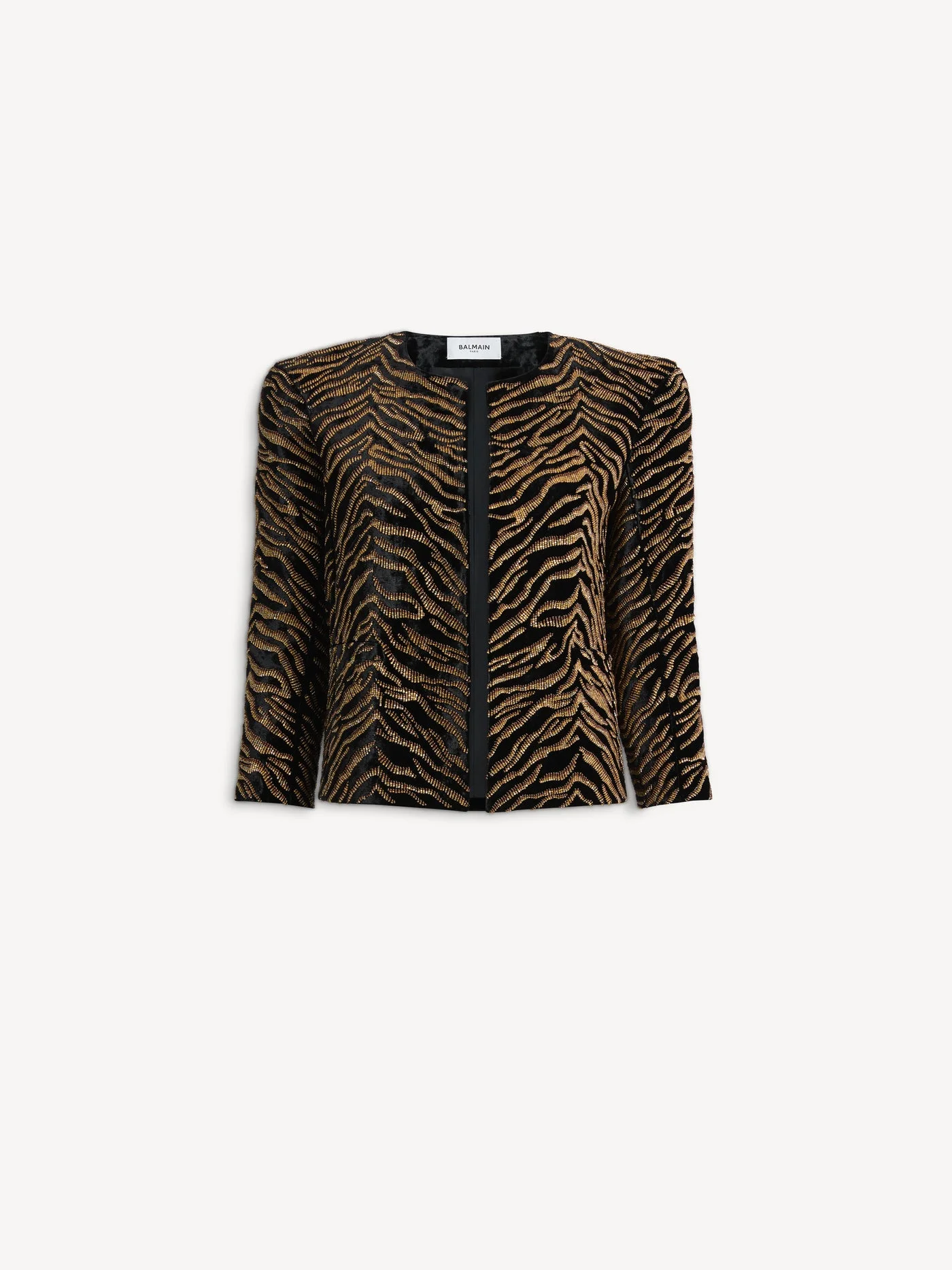 Velvet jacket with tiger embroidery - 1