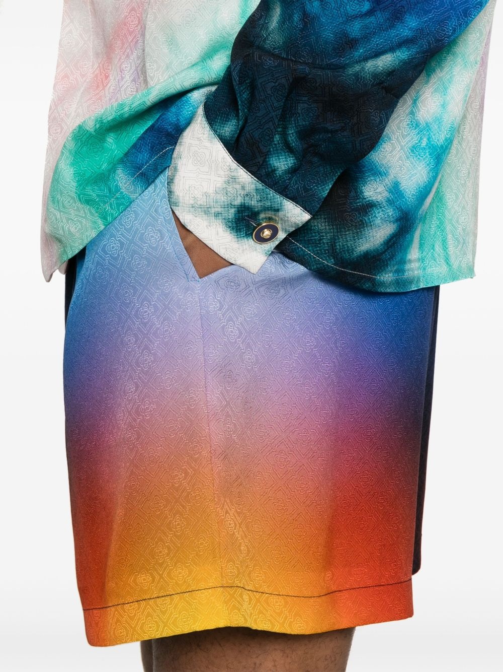 gradient silk shorts - 5