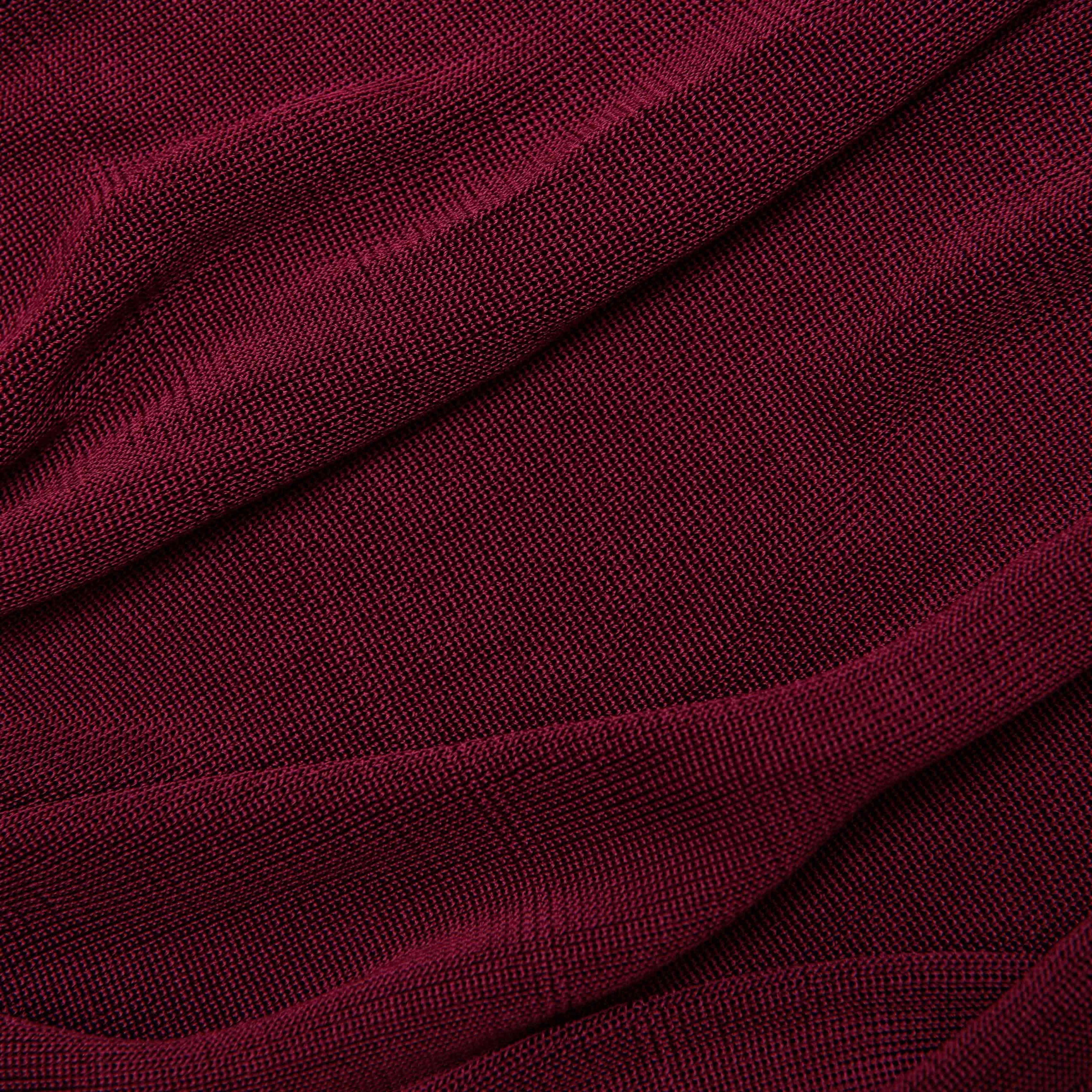 Burgundy Viscose Knit Maxi Dress - 5