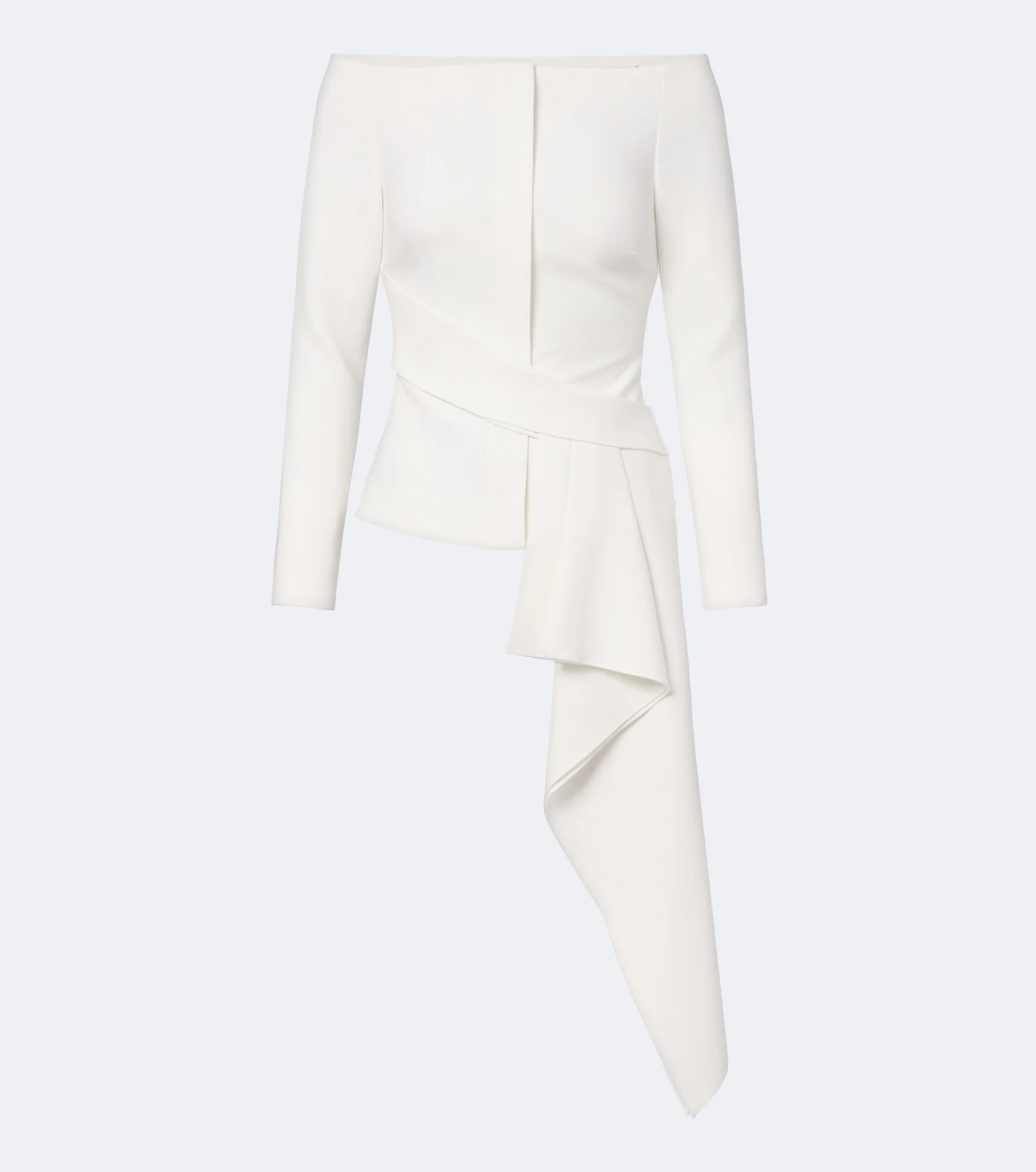 Asymmetric off-shoulder crêpe jacket - 1