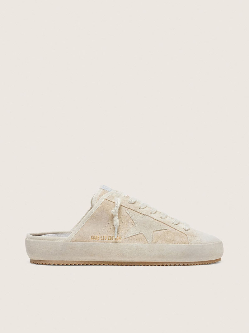Men’s Super-Star Sabots LAB in beige suede 1