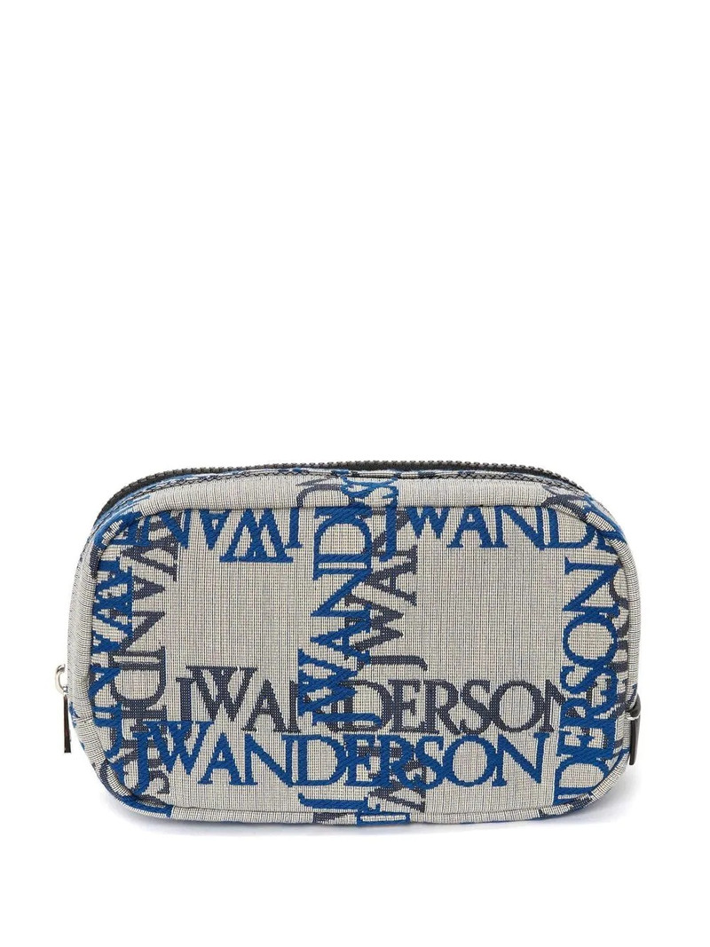 logo-jacquard canvas zipped pouch 1