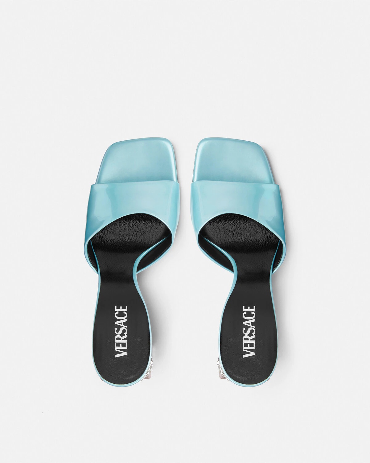 Bright Crystal Patent Mules 70 mm - 5