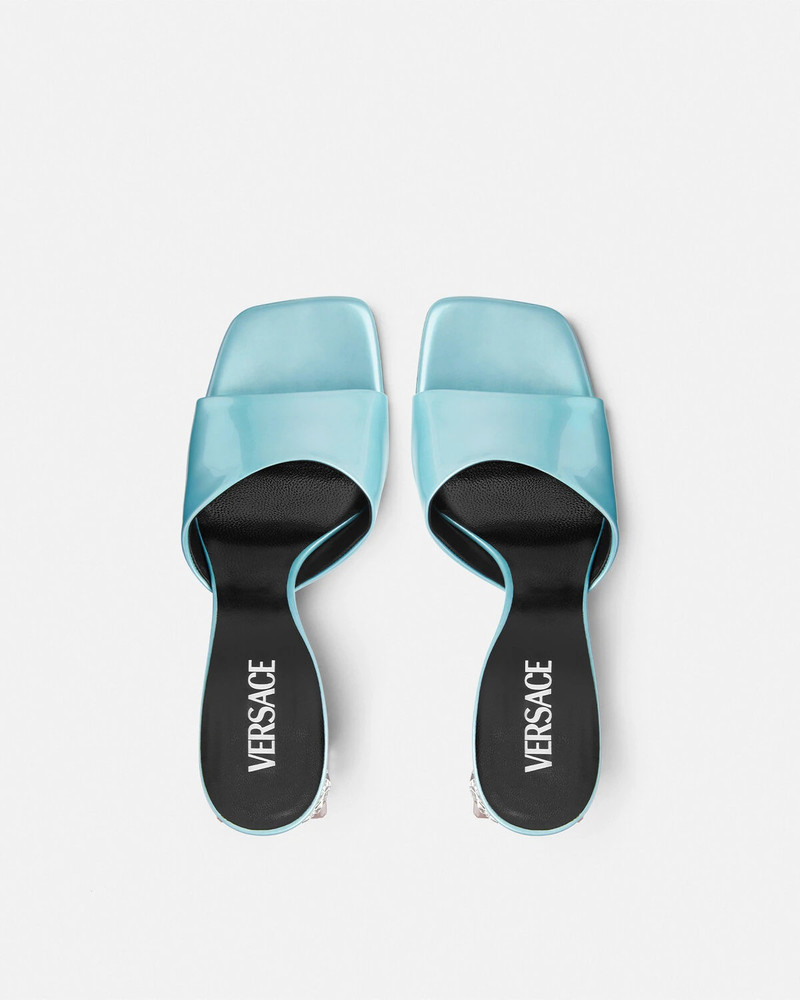 Bright Crystal Patent Mules 70 mm 5