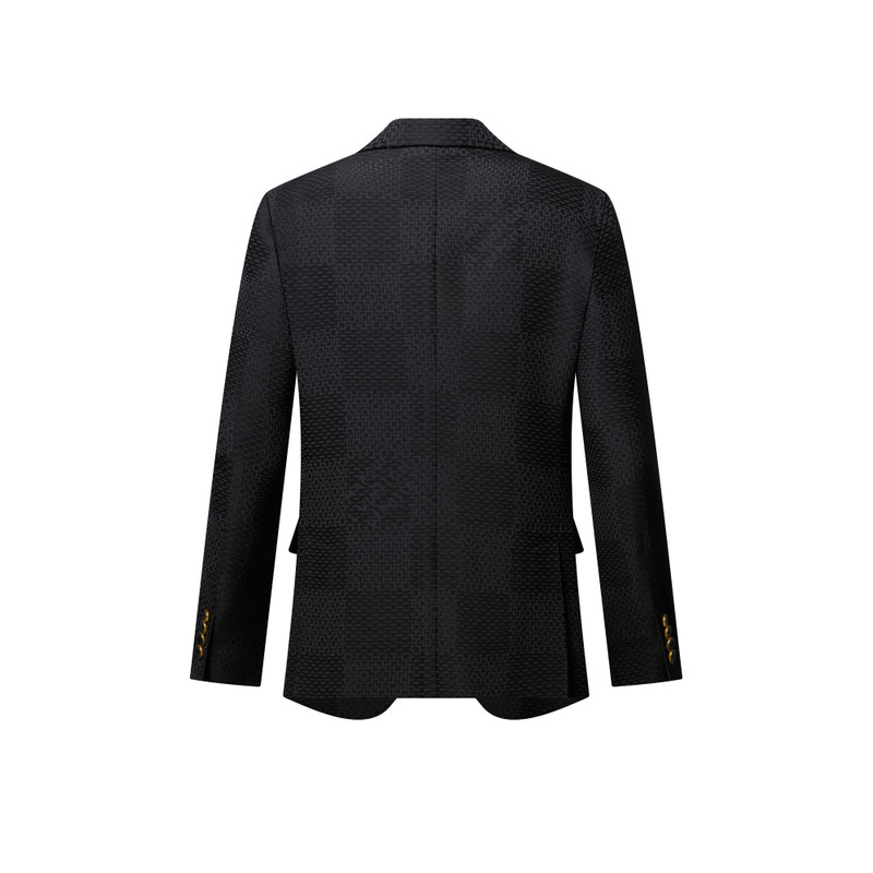 Jacquard Damier Wool-Silk Blend Napolitana Jacket 3