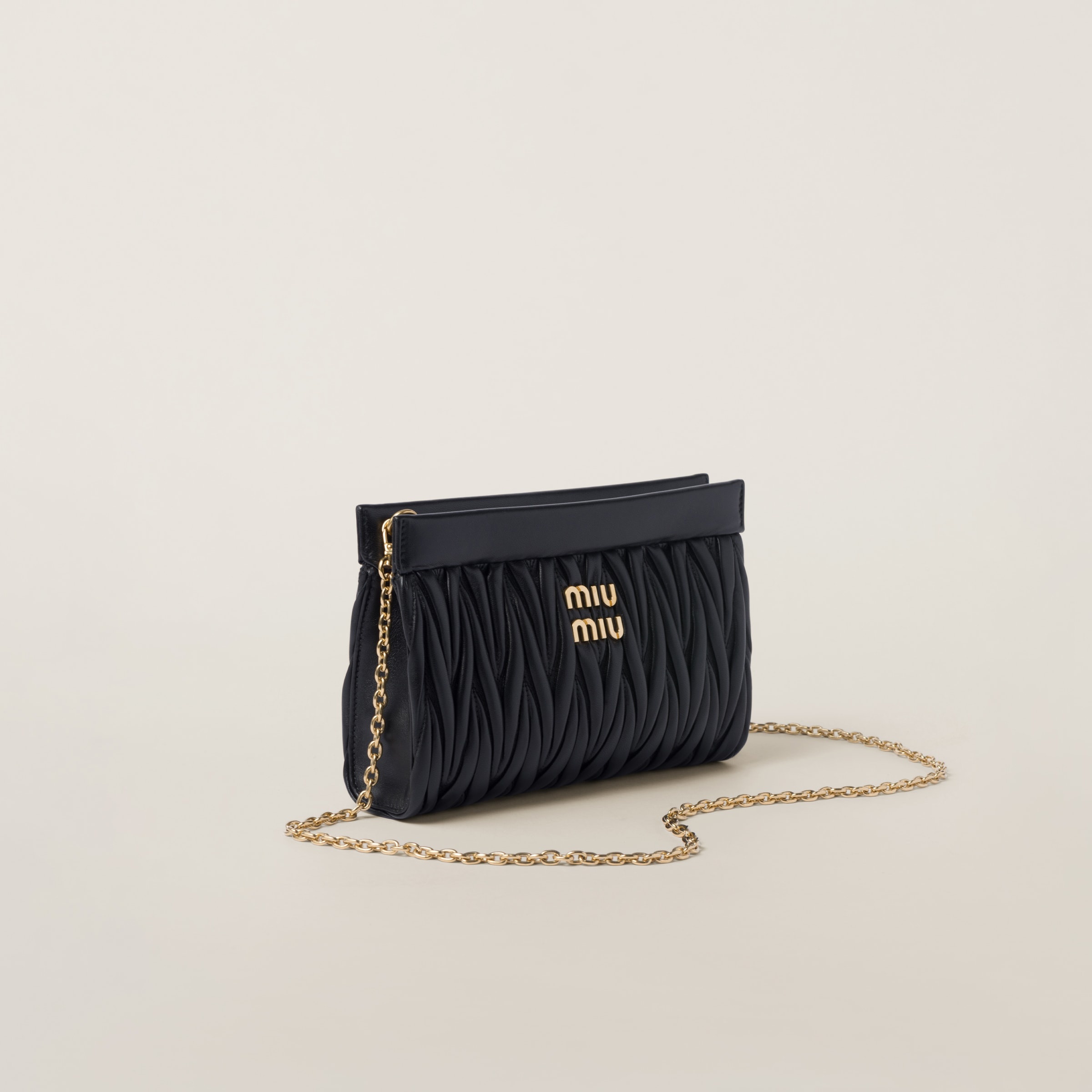 Matelassé nappa leather clutch - 3