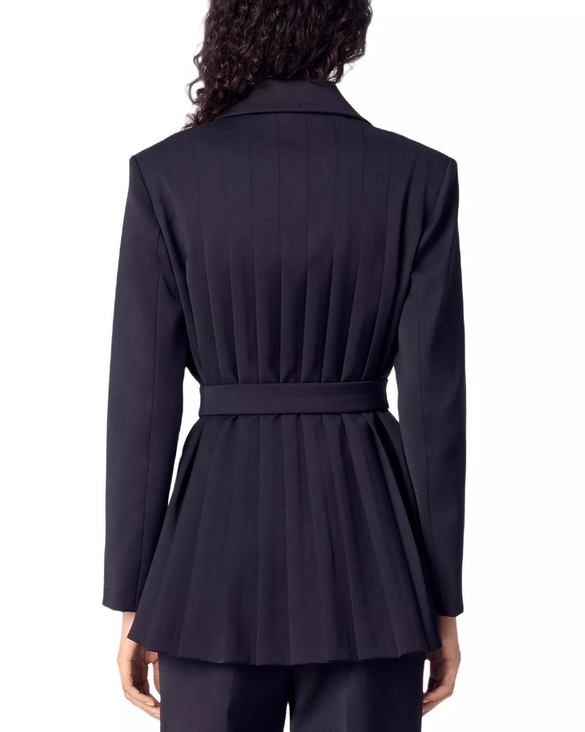 Villeplisse Belted Satin Lapel Blazer - 3