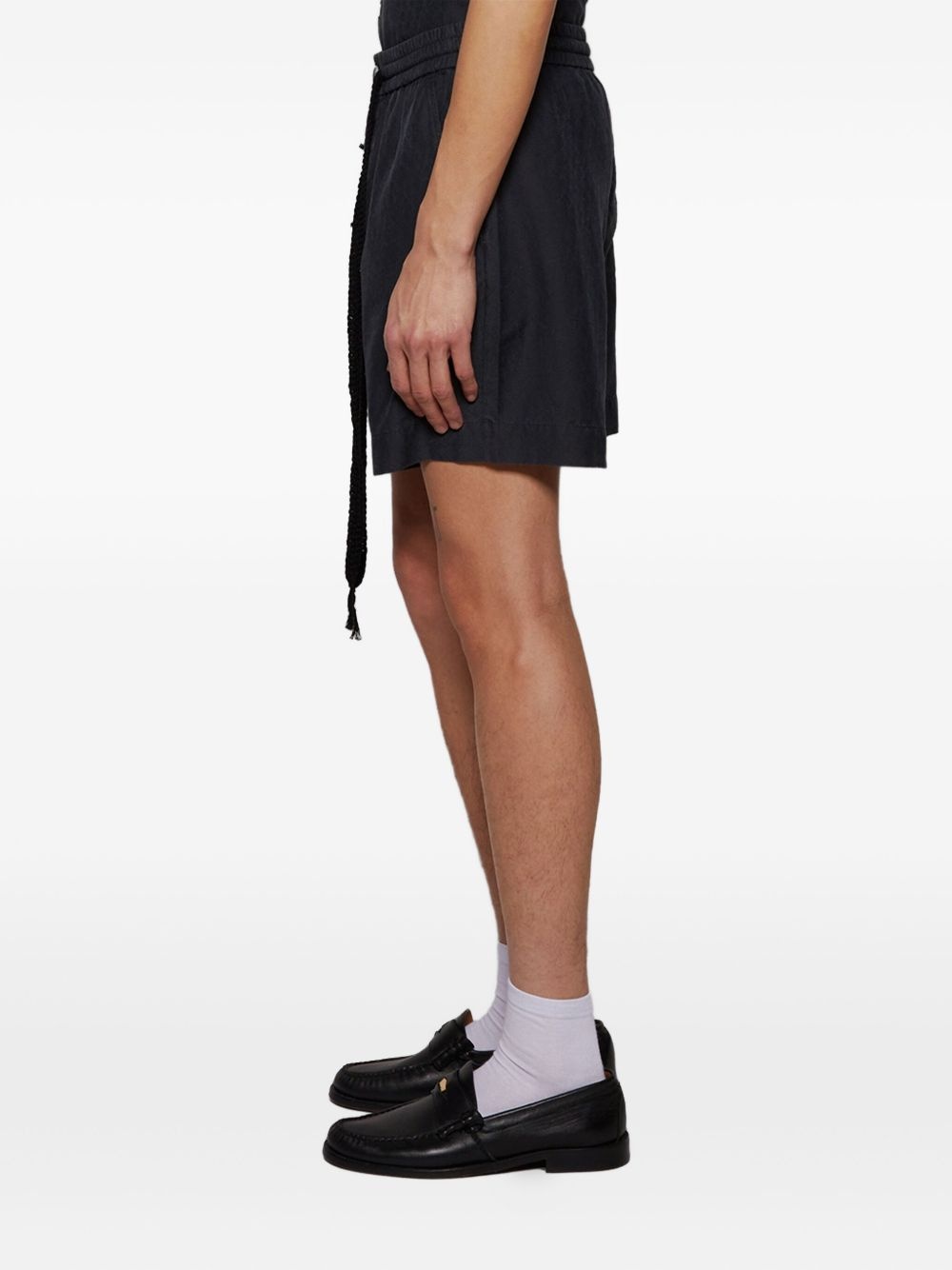 drawstring silk shorts - 4