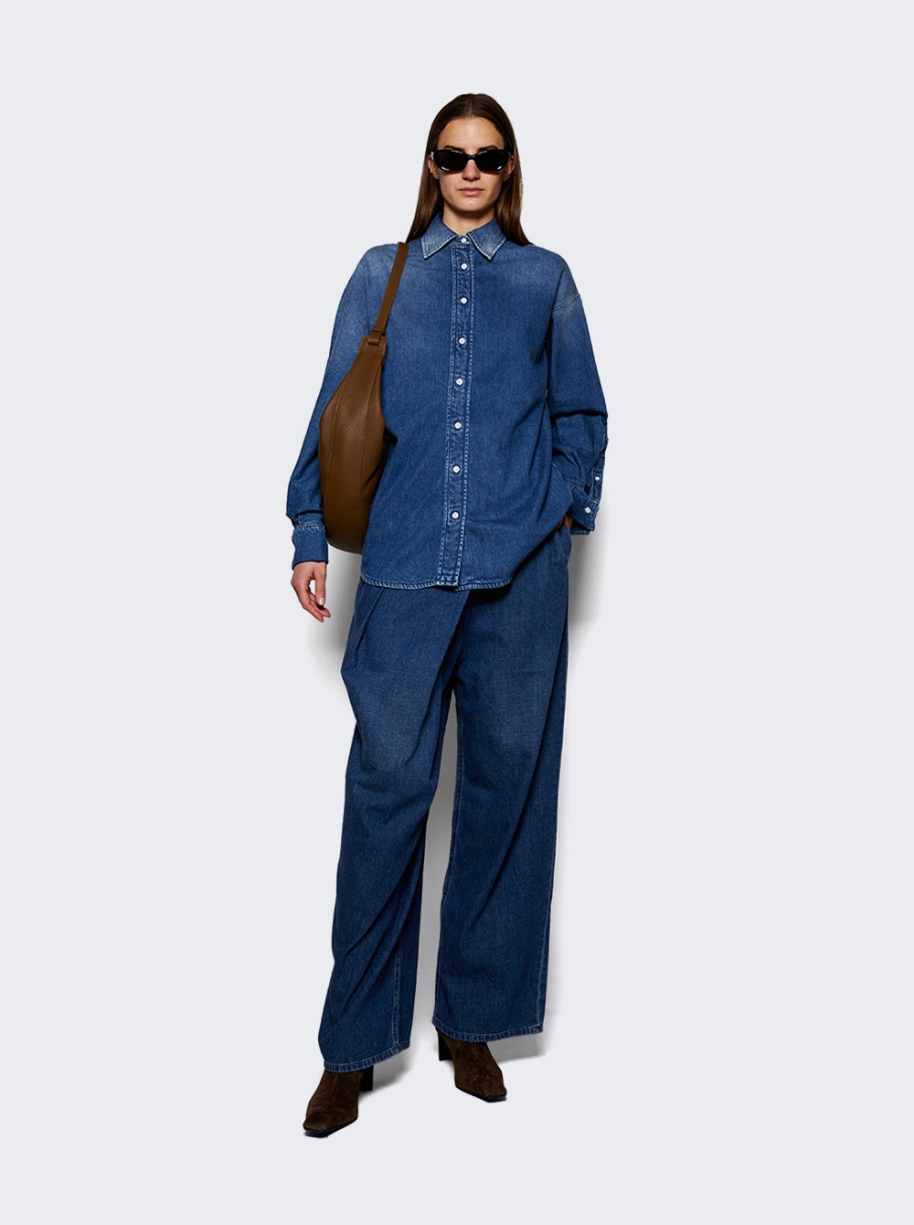 Draped Shirt Washed Denim - 2