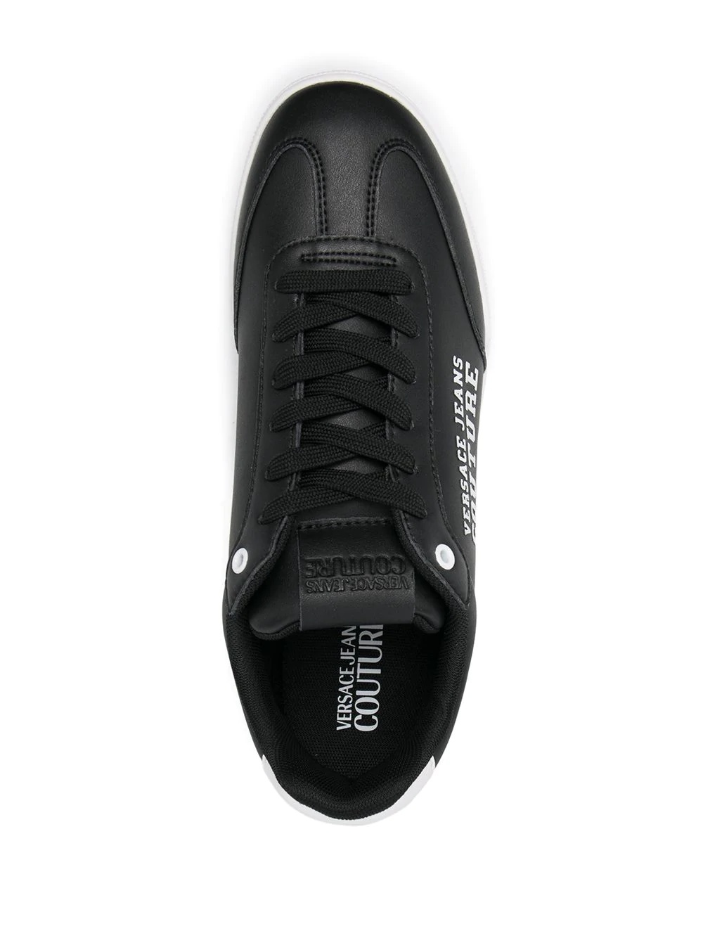 logo-print leather sneakers - 4