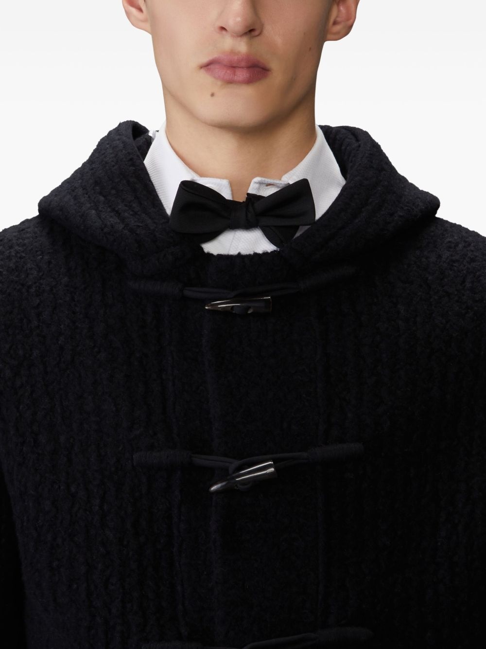 toggle-fastening hooded jacket - 5